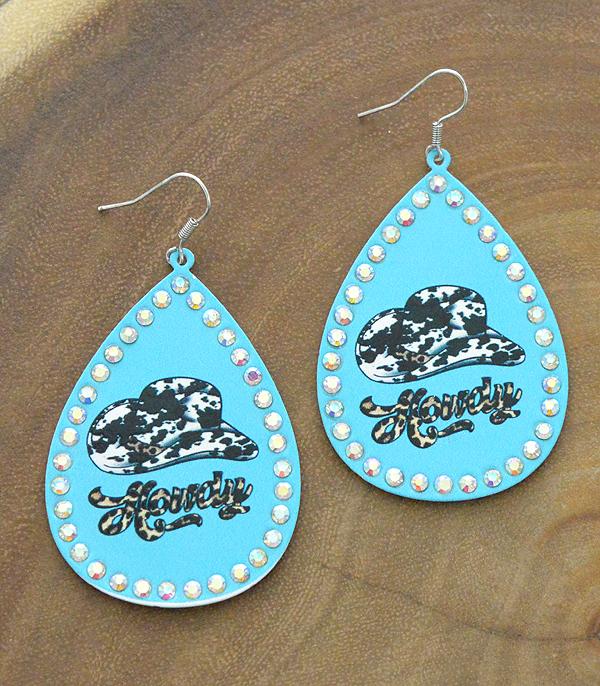 <font color=black>SALE ITEMS</font> :: JEWELRY :: Earrings :: Wholesale Howdy Western Teardrop Earrings