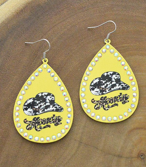 <font color=black>SALE ITEMS</font> :: JEWELRY :: Earrings :: Wholesale Howdy Western Teardrop Earrings