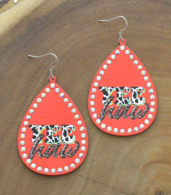 <font color=black>SALE ITEMS</font> :: JEWELRY :: Earrings :: Wholesale Yee Haw Western Teardrop Earrings