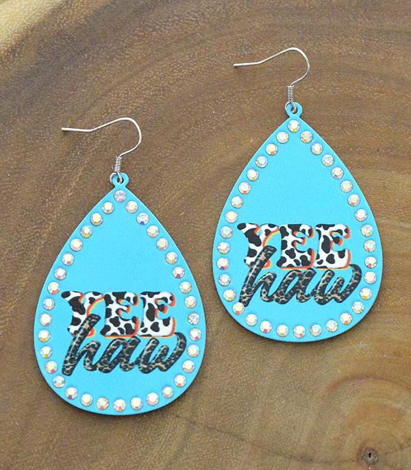 <font color=black>SALE ITEMS</font> :: JEWELRY :: Earrings :: Wholesale Yee Haw Western Teardrop Earrings