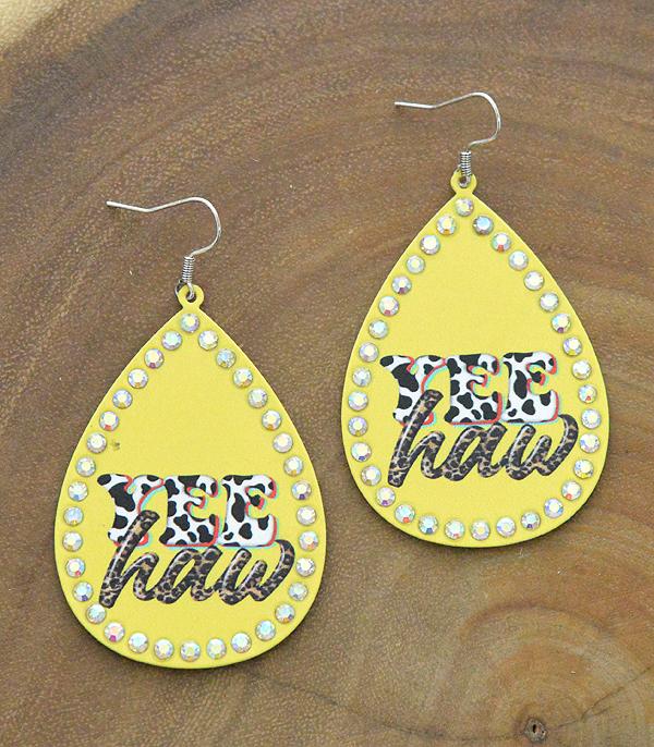 <font color=black>SALE ITEMS</font> :: JEWELRY :: Earrings :: Wholesale Yee Haw Western Teardrop Earrings