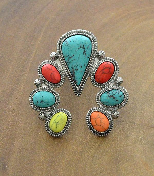 RINGS :: Wholesale Turquoise Oversized Squash Blossom Ring