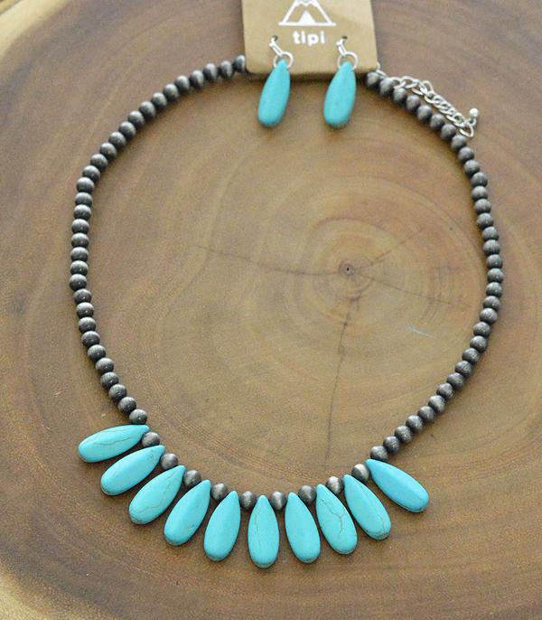 <font color=black>SALE ITEMS</font> :: JEWELRY :: Necklaces :: Wholesale Western Semi Stone Turquoise Necklace