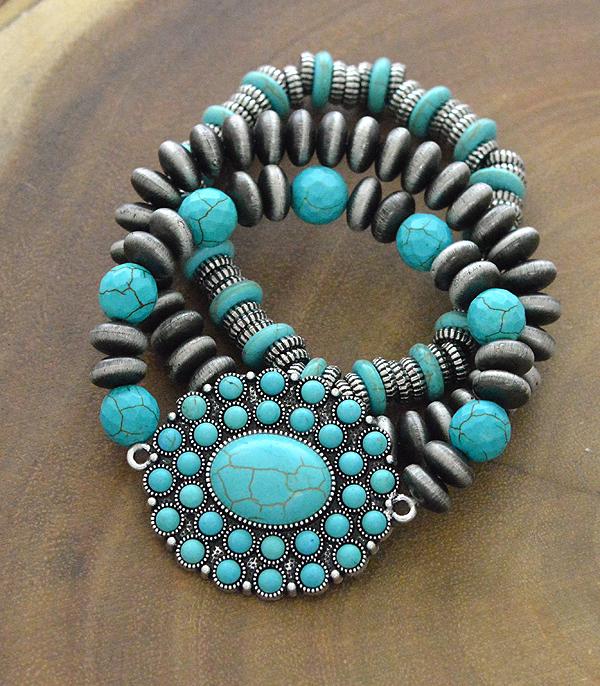 <font color=Turquoise>TURQUOISE JEWELRY</font> :: Wholesale Western Turquoise Bracelet Set