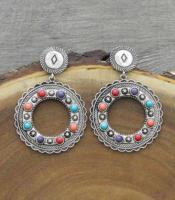 EARRINGS :: WESTERN POST EARRINGS :: Wholesale Western Concho Hoop Earrings