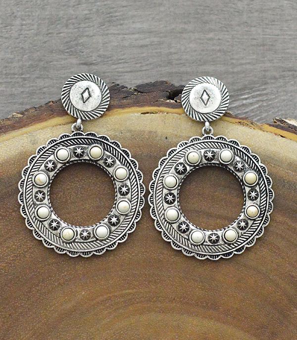 EARRINGS :: WESTERN POST EARRINGS :: Wholesale Western Concho Hoop Earrings