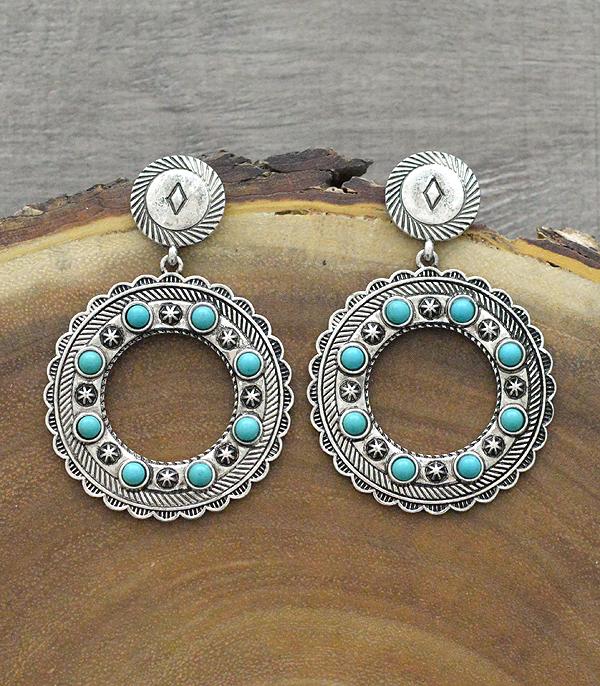 EARRINGS :: WESTERN POST EARRINGS :: Wholesale Western Concho Hoop Earrings