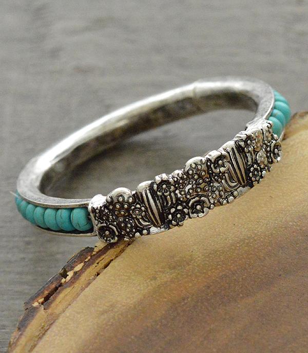 BRACELETS :: STRETCH :: Wholesale Western Turquoise Silver Bangle Bracelet