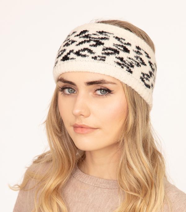 <font color=black>SALE ITEMS</font> :: HAT | HAIR ACCESSORIES :: Wholesale Soft Leopard Print Winter Headwrap