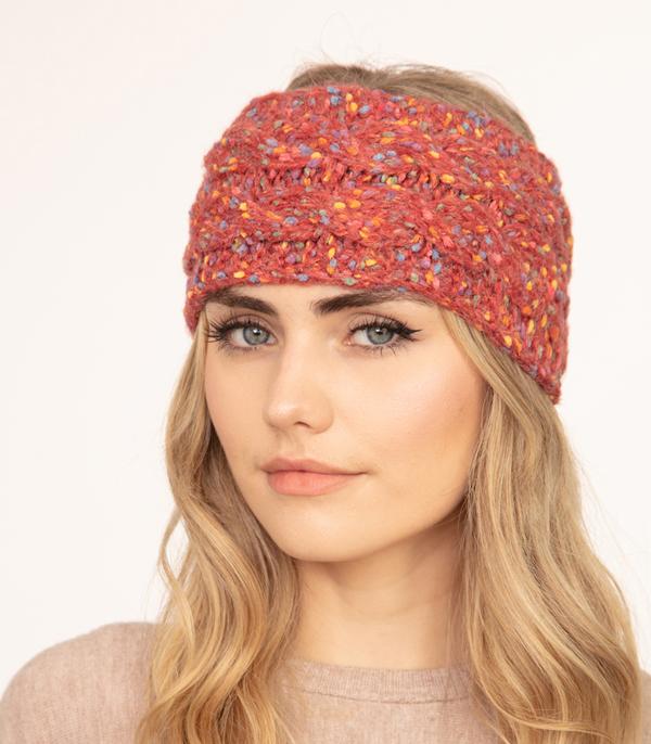 <font color=black>SALE ITEMS</font> :: HAT | HAIR ACCESSORIES :: Wholesale Confetti Cable Knit Winter Headwrap