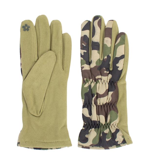 GLOVES :: Wholesale Camo Print Smart Touch Winter Gloves 