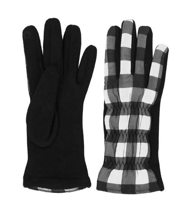 GLOVES I SOCKS :: Wholesale Buffalo Plaid Smart Touch Winter Gloves