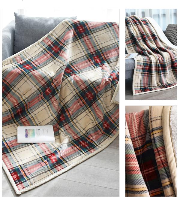 New Arrival :: Wholesale Soft Plaid Sherpa Blanket
