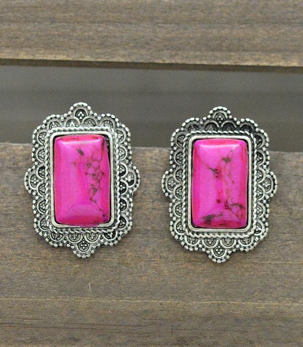 New Arrival :: Wholesale Western Semi Stone Post Earrings