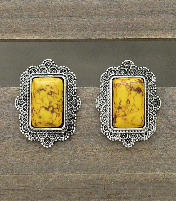 New Arrival :: Wholesale Western Semi Stone Post Earrings
