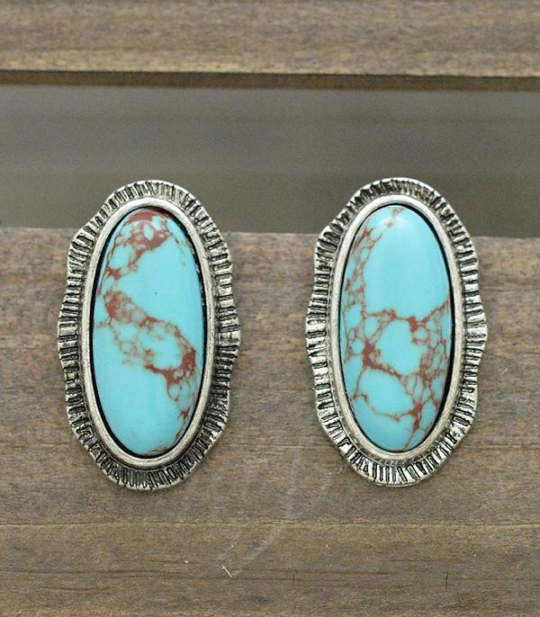 New Arrival :: Wholesale Western Turquoise Stone Post Earrings