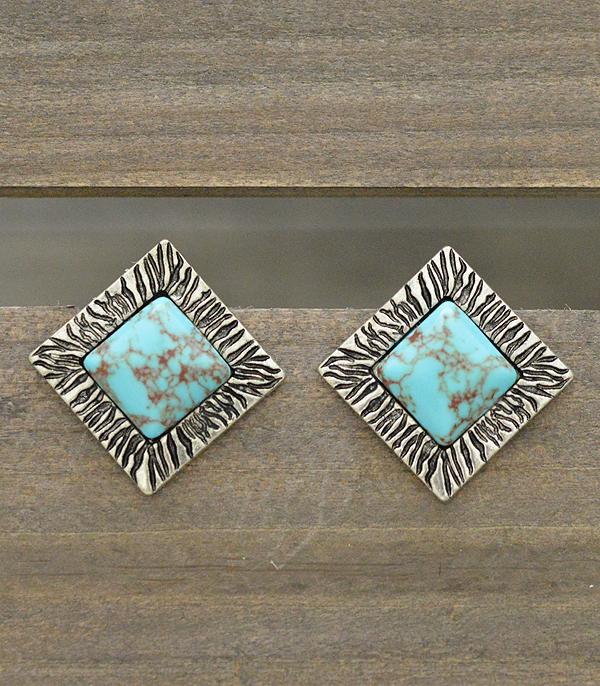 EARRINGS :: POST EARRINGS :: Wholesale Western Turquoise Stone Post Earrings