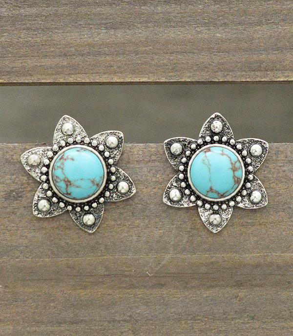 EARRINGS :: POST EARRINGS :: Wholesale Western Turquoise Stone Post Earrings