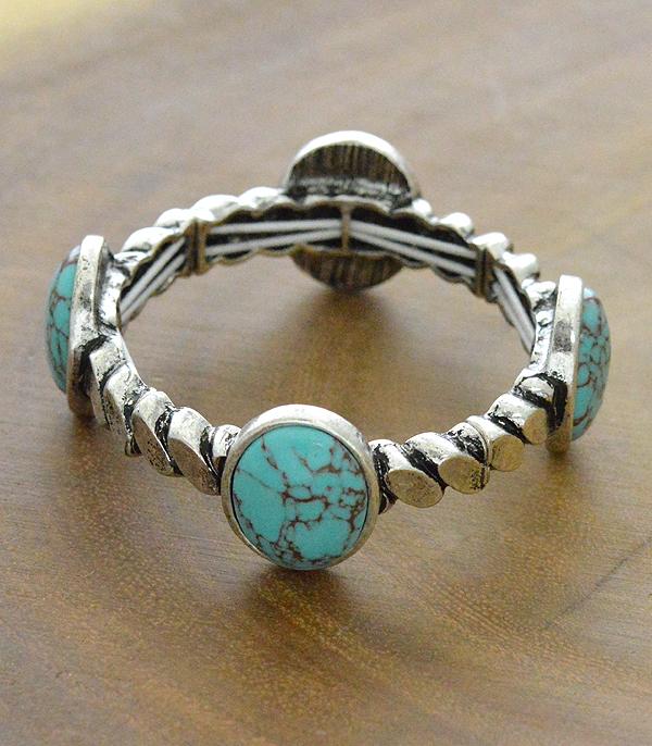 BRACELETS :: STRETCH :: Wholesale Western Turquoise Bangle Bracelet