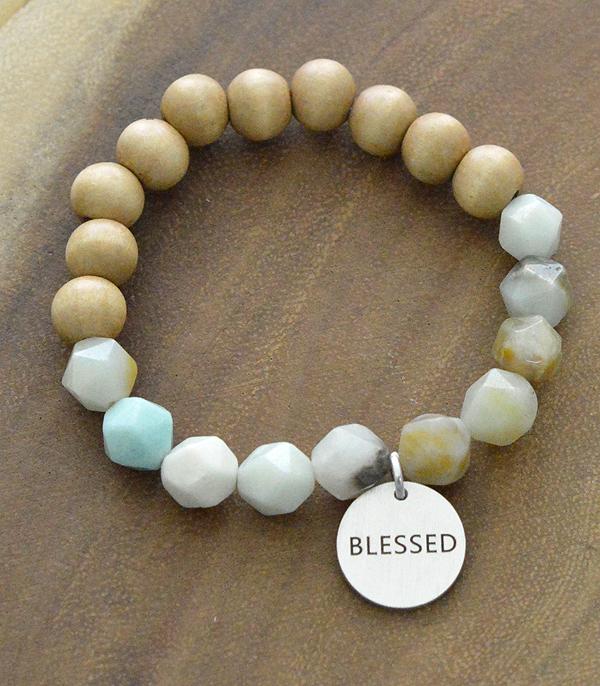 New Arrival :: Wholesale Blessed Faceted Bead Charm Bracelet