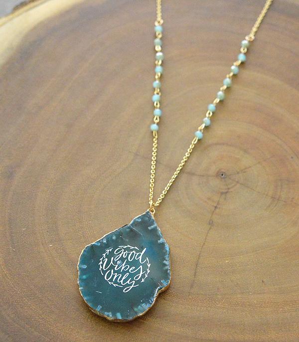 New Arrival :: Wholesale Inspiration Agate Stone Pendant Necklace
