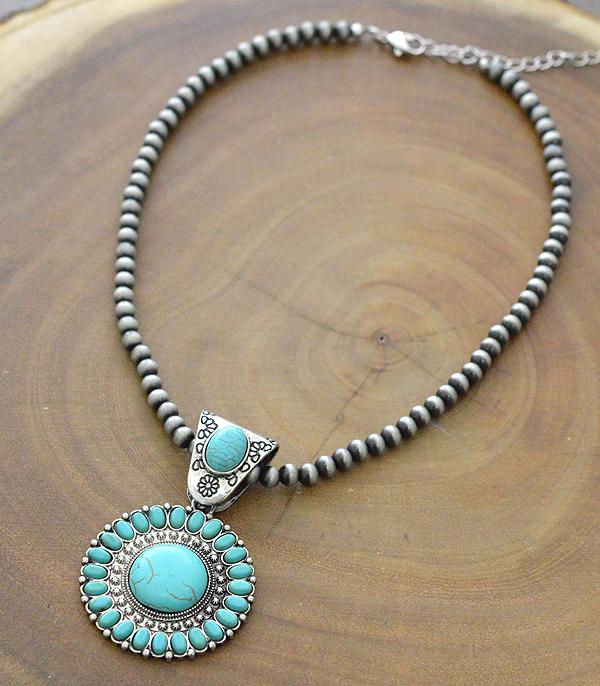 New Arrival :: Wholesale Western Turquoise Concho Navajo Necklace