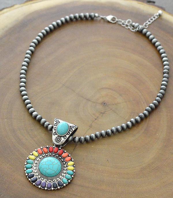 New Arrival :: Wholesale Western Turquoise Concho Navajo Necklace