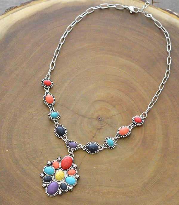 New Arrival :: Wholesale Western Semi Stone Turquoise Necklace