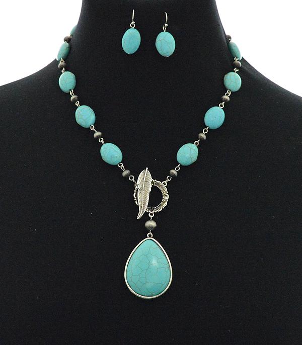 <font color=black>SALE ITEMS</font> :: JEWELRY :: Necklaces :: Wholesale Western Turquoise Semi Stone Necklace