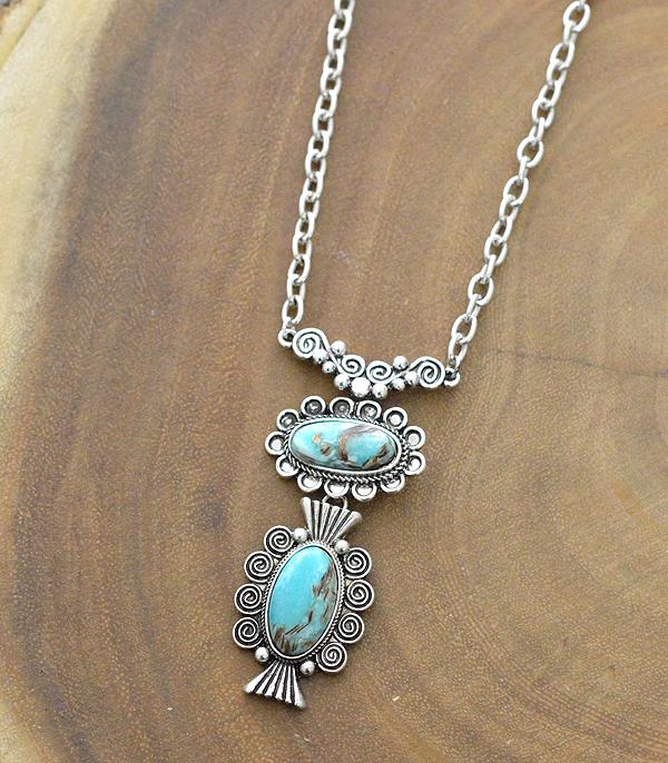 New Arrival :: Wholesale Western Semi Stone Turquoise Necklace
