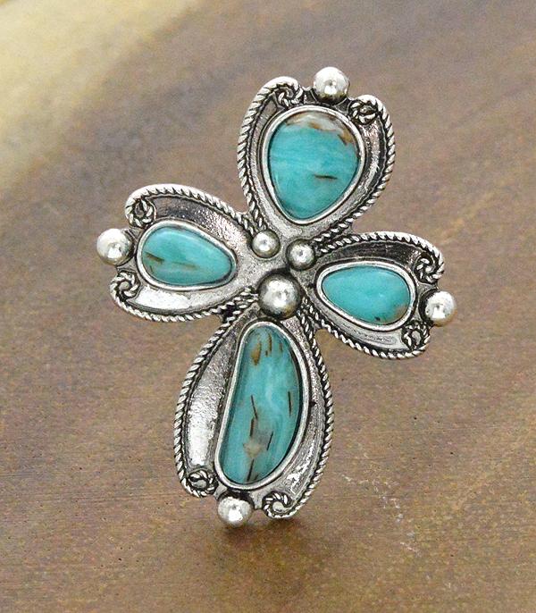 New Arrival :: Wholesale Turquoise Cross Ring