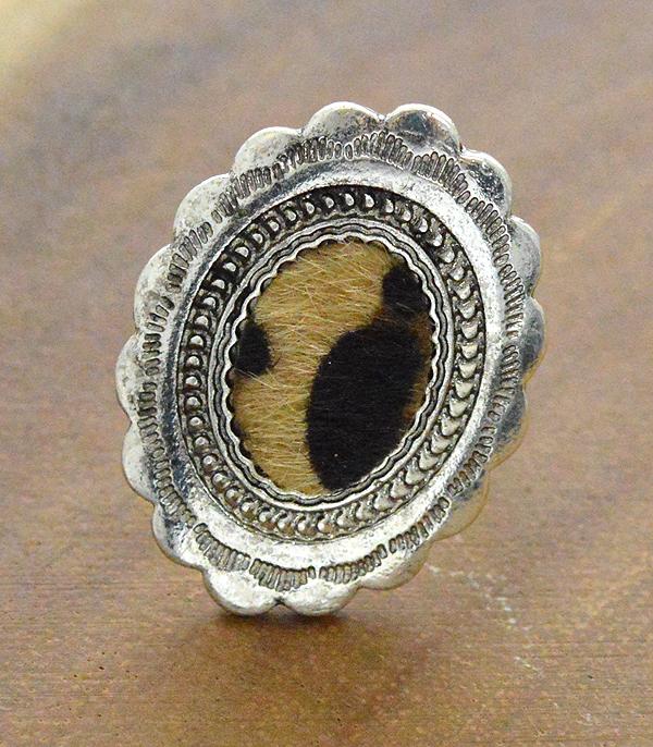 New Arrival :: Wholesale Leopard Western Concho Ring