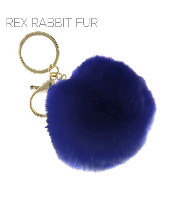 New Arrival :: Wholesale Rex Rabbit Fur Pom Pom Keychain