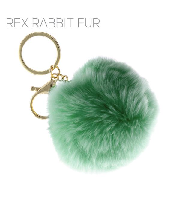 New Arrival :: Wholesale Rex Rabbit Fur Pom Pom Keychain