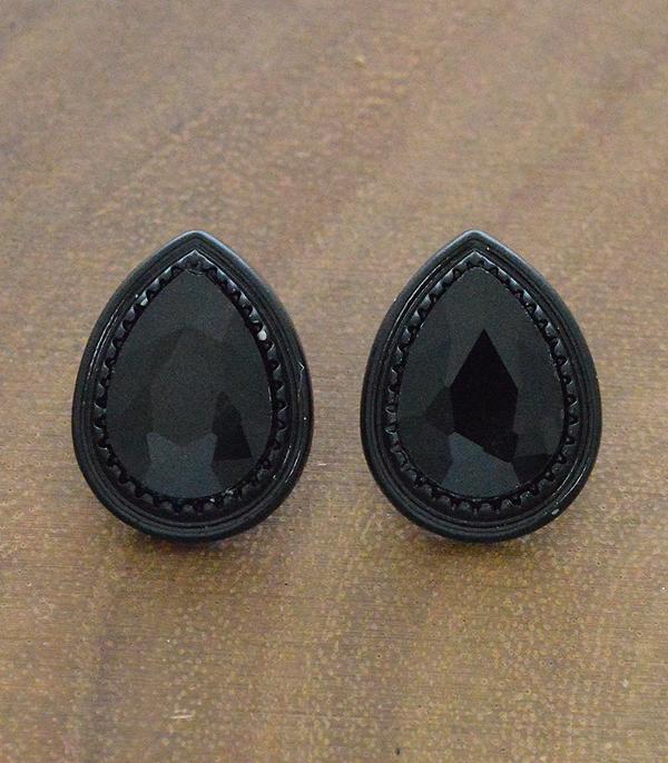 New Arrival :: Wholesale Glass Stone Teardrop Post Earrings