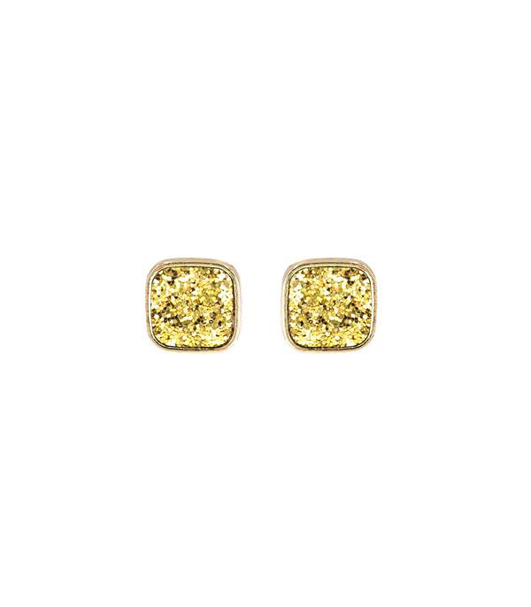New Arrival :: Wholesale Square Glitter Stud Earrings