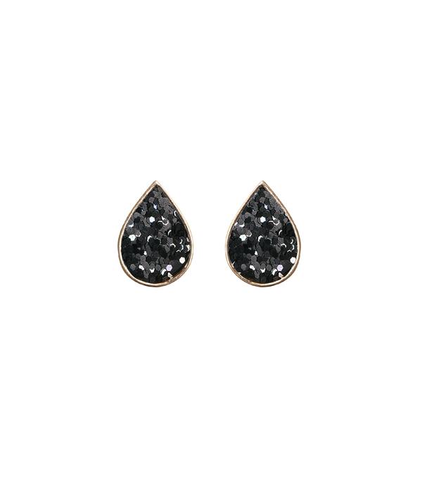 <font color=black>SALE ITEMS</font> :: JEWELRY :: Earrings :: Wholesale Glitter Teardrop Stud Earrings