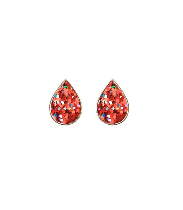 <font color=black>SALE ITEMS</font> :: JEWELRY :: Earrings :: Wholesale Glitter Teardrop Stud Earrings