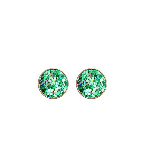 <font color=GREEN>SEASONAL</font> :: Wholesale Glitter Round Stud Earrings