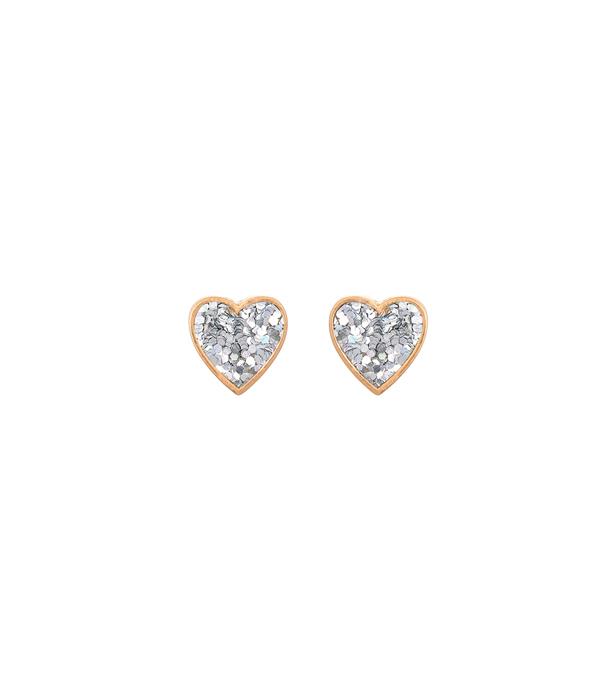 New Arrival :: Wholesale Glitter Heart Stud Earrings