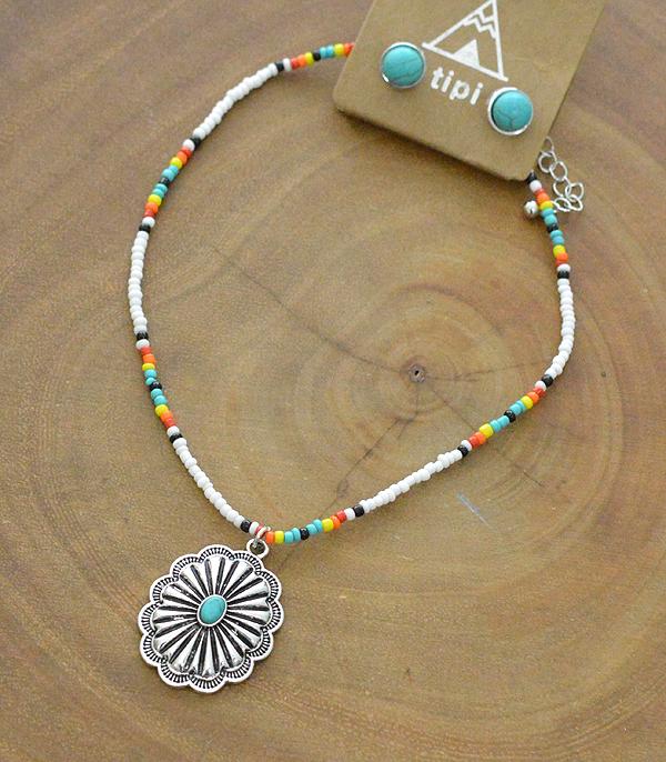 New Arrival :: Wholesale Tipi Concho Navajo Beaded Necklace