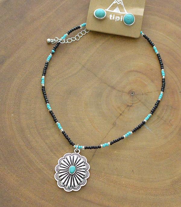 New Arrival :: Wholesale Tipi Concho Navajo Beaded Necklace