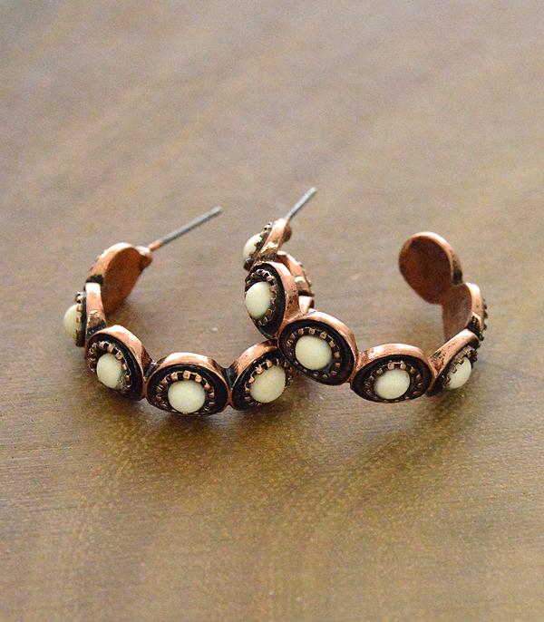 <font color=black>SALE ITEMS</font> :: JEWELRY :: Earrings :: Wholesale Tipi Western Turquoise Hoop Earrings