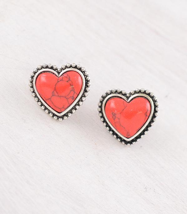 WHAT'S NEW :: Wholesale Western Turquoise Heart Stud Earrings