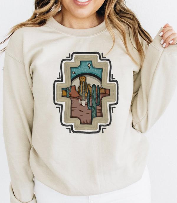 New Arrival :: Wholesale Western Aztec Desert Sweatshirt