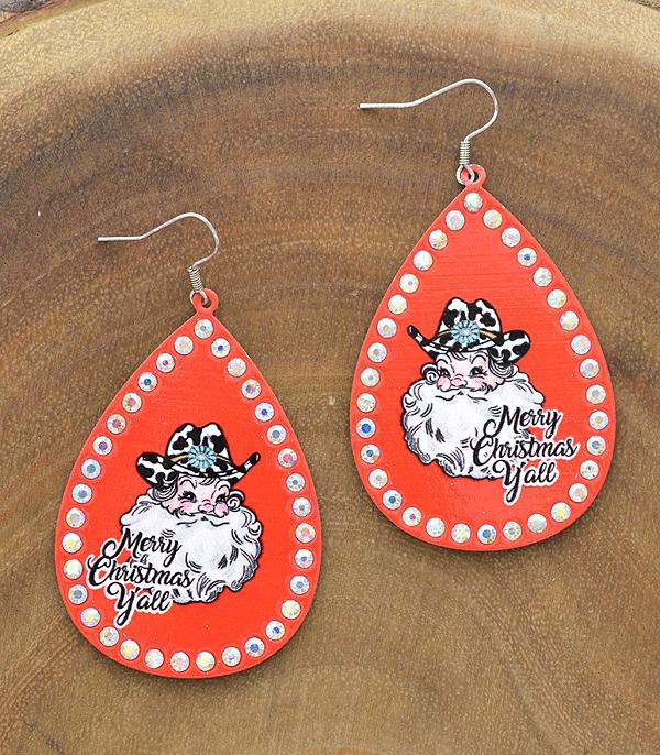 <font color=black>SALE ITEMS</font> :: JEWELRY :: Earrings :: Wholesale Western Santa Christmas Teardrop Earring