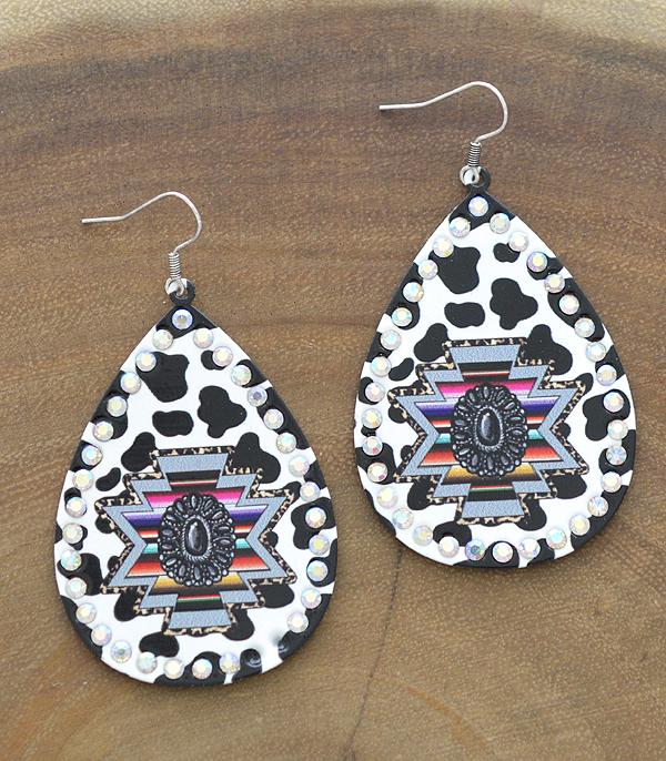 <font color=black>SALE ITEMS</font> :: JEWELRY :: Earrings :: Wholesale Western Aztec Print Teardrop Earrings