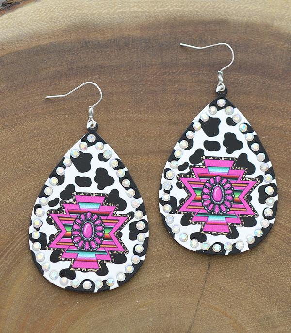 <font color=black>SALE ITEMS</font> :: JEWELRY :: Earrings :: Wholesale Western Aztec Print Teardrop Earrings