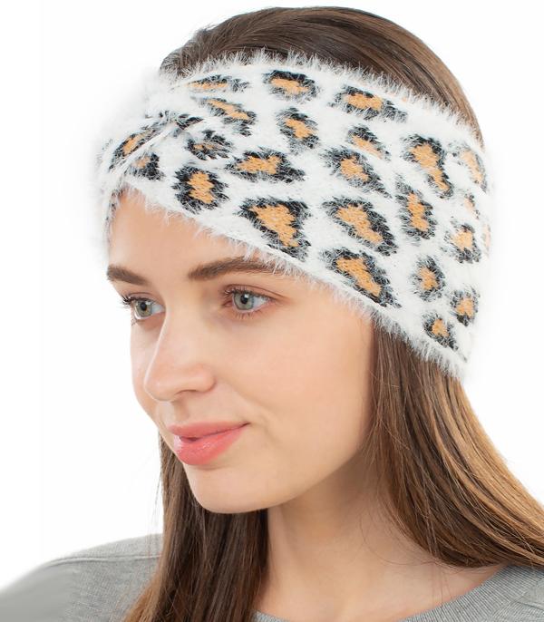 New Arrival :: Wholesale Soft Fuzzy Leopard Print Headwrap