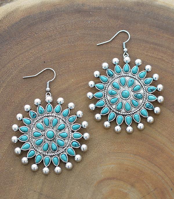 <font color=Turquoise>TURQUOISE JEWELRY</font> :: Wholesale Western Turquoise Concho Earrings
